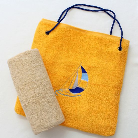Torba plażowa i ręcznik w jednym - pomarańczowy